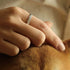 Silver925 CALM RING 5mm on finger with textured design, custom self-create jewelry.