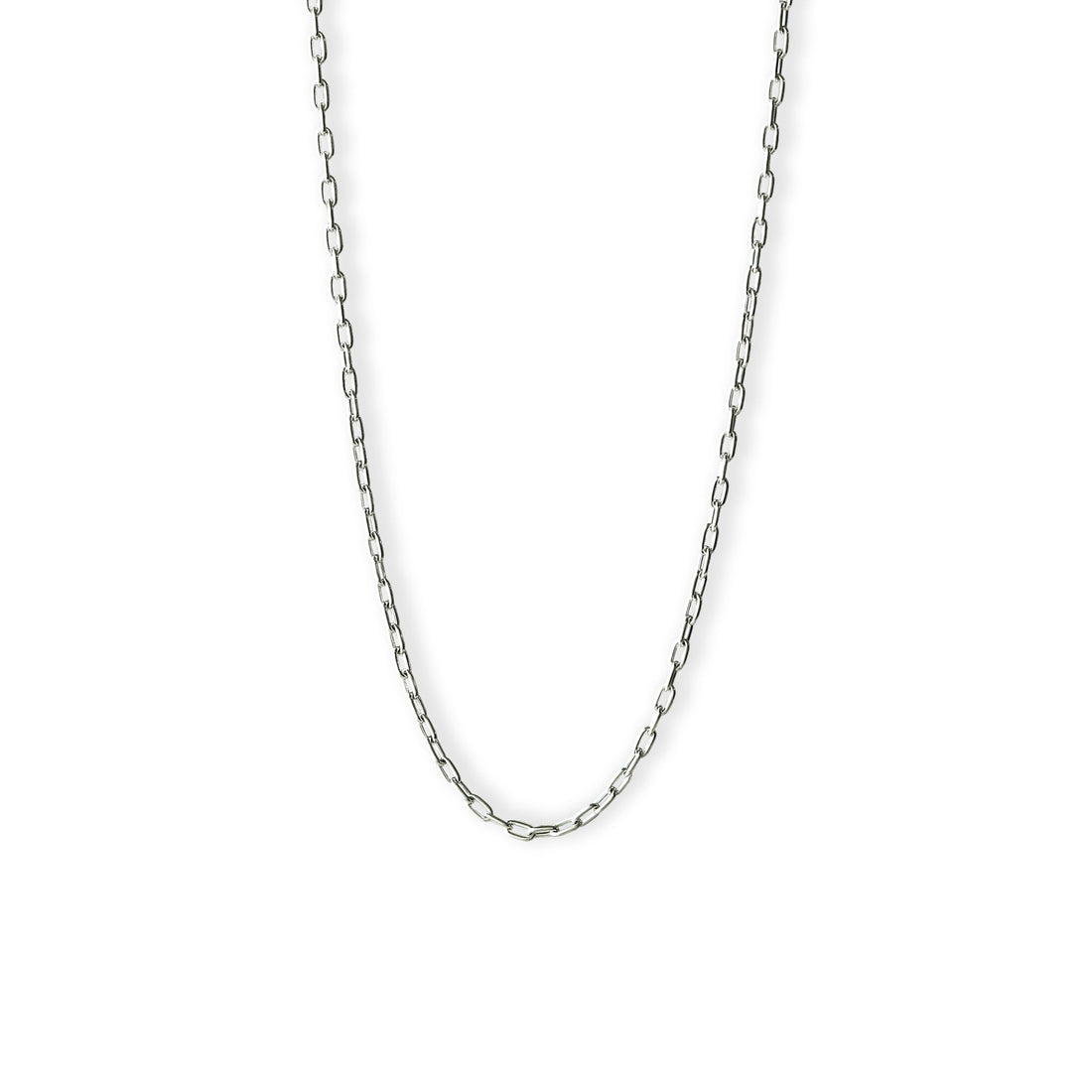 Silver925 cable chain necklace with elongated oval links, lightweight and casual design in 40cm or 45cm length.