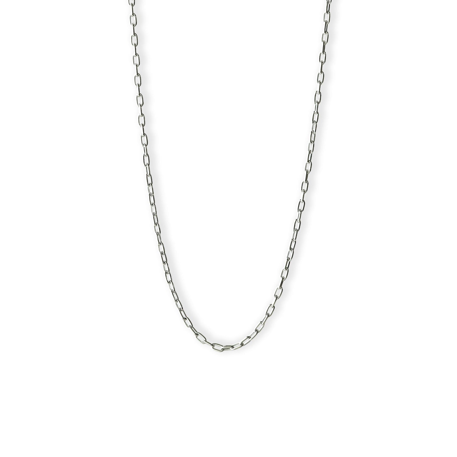 Silver925 cable chain necklace with elongated oval links, lightweight and casual design in 40cm or 45cm length.