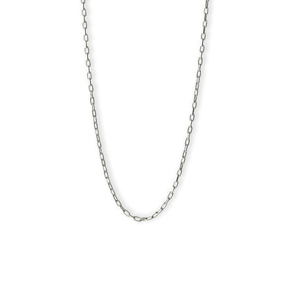 Silver925 cable chain necklace with elongated oval links, lightweight and casual design in 40cm or 45cm length.